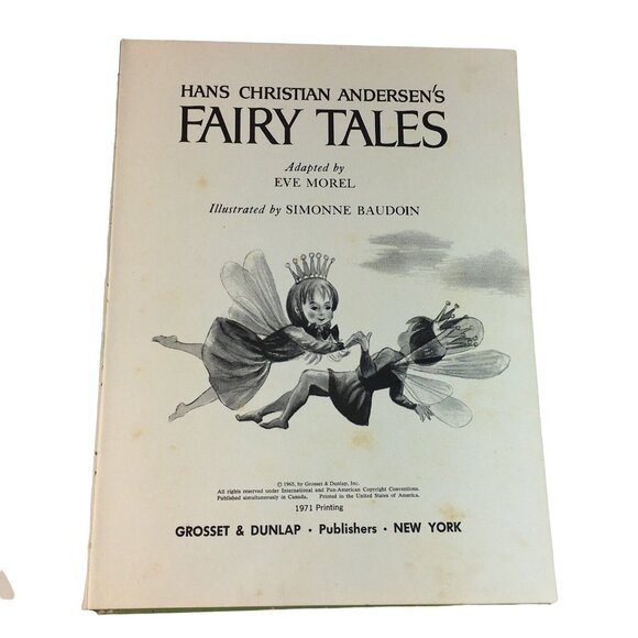 Fairy Tales Book  Hans Christian Andersens  Adapted by Eve Morel Vintage 1971 u - Picture 8 of 12